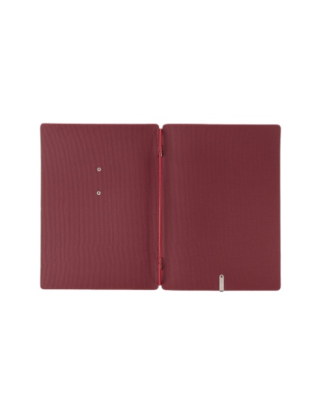 Porta Menu A5 (16,5x23,1 cm) etichetta METAL "menu" solo elastico rosso JUTA BORDEAUX