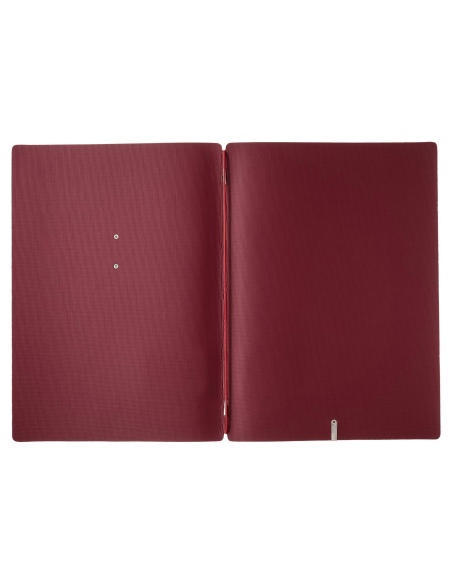 Porta Menu A4 (23,2x31,8 cm) etichetta METAL "personalizzata" (minimo 18 pezzi) solo elastico rosso JUTA BORDEAUX