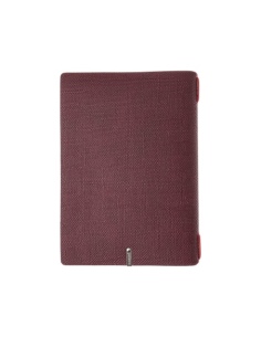 Porta Menu A5 (16,5x23,1 cm) etichetta METAL "personalizzata" (minimo 18 pezzi) solo elastico rosso JUTA BORDEAUX 2