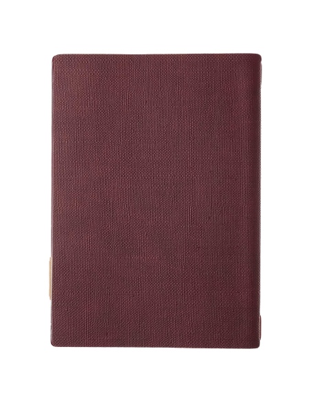 Porta Menu A4 (23,2x31,8 cm) etichetta PATCH "personalizzata" (minimo 18 pezzi) solo elastico rosso JUTA BORDEAUX