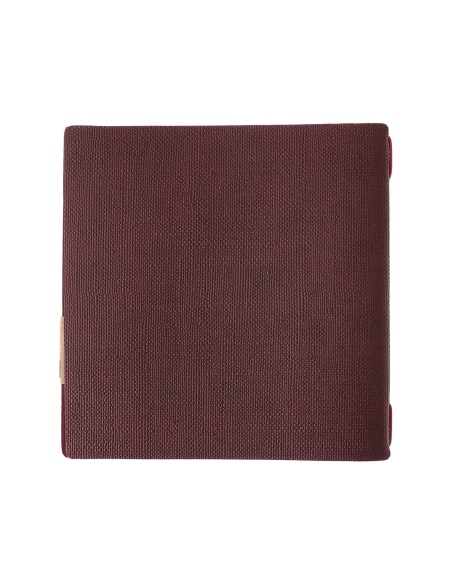 Porta Menu QUADRATO (23x23,1 cm) etichetta PATCH "personalizzata" (minimo 18 pezzi) solo elastico rosso JUTA BORDEAUX