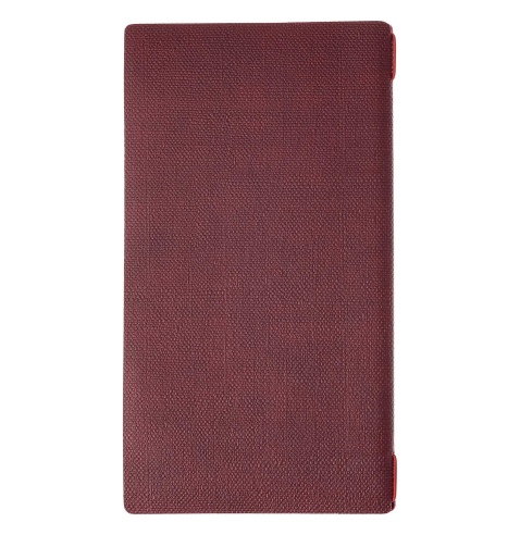 Porta Menu A4 SLIM (17,4x31,8 cm) etichetta PATCH "menu" solo elastico rosso JUTA BORDEAUX