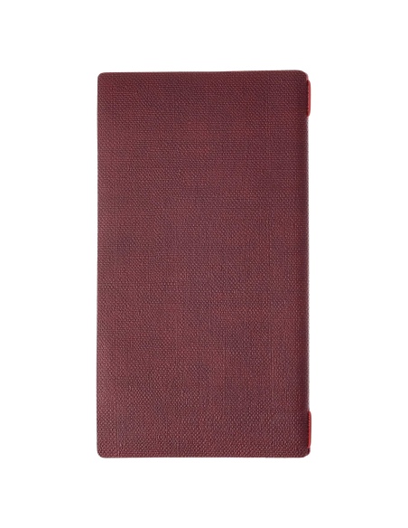 Porta Menu A4 SLIM (17,4x31,8 cm) etichetta PATCH "menu" solo elastico rosso JUTA BORDEAUX