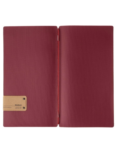 Porta Menu A4 SLIM (17,4x31,8 cm) etichetta PATCH "menu" solo elastico rosso JUTA BORDEAUX