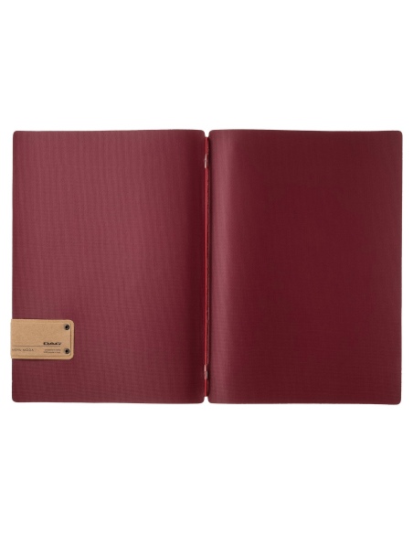 Porta Menu A4 (23,2x31,8 cm) etichetta PATCH "menu" solo elastico rosso JUTA BORDEAUX