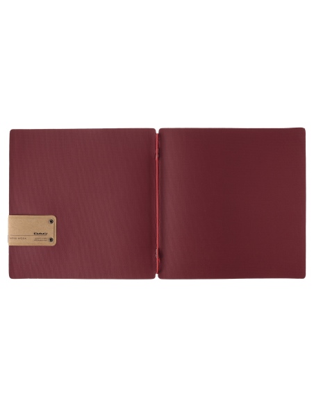 Porta Menu QUADRATO (23x23,1 cm) etichetta PATCH "menu" solo elastico rosso JUTA BORDEAUX