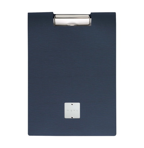 CITY MENU porta menu A4 etichetta METAL STANDARD "menu" molla ferma fogli CHEF BLU