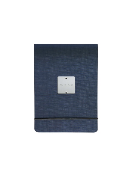 CITY MENU porta menu A5 etichetta METAL STANDARD "menu" molla ferma fogli CHEF BLU