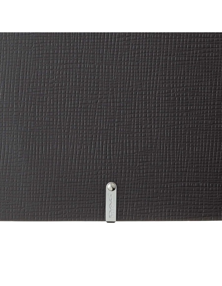 Porta Menu A4 SLIM (17,4x31,8 cm) etichetta METAL "menu" 2 buste (4 facciate) elastico nero CHEF MARRONE