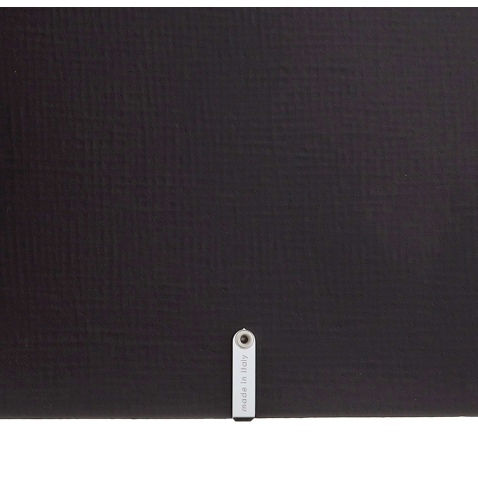 Porta Menu A4 SLIM (17,4x31,8 cm) etichetta METAL "personalizzata" (minimo 18 pezzi) 2 buste (4 facciate) elastico nero CHEF MAR