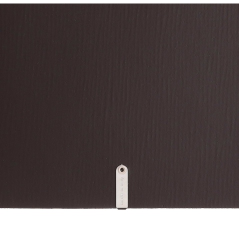 Porta Menu A5 (16,5x23,1 cm) etichetta METAL "personalizzata" (minimo 18 pezzi) 2 buste (4 facciate) elastico nero CHEF MARRONE
