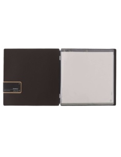 Porta Menu QUADRATO (23x23,1 cm) etichetta PATCH "personalizzata" (minimo 18 pezzi) 2 buste (4 facciate) elastico nero CHEF MARR 2