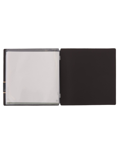 Porta Menu QUADRATO (23x23,1 cm) etichetta PATCH "personalizzata" (minimo 18 pezzi) 2 buste (4 facciate) elastico nero CHEF MARR