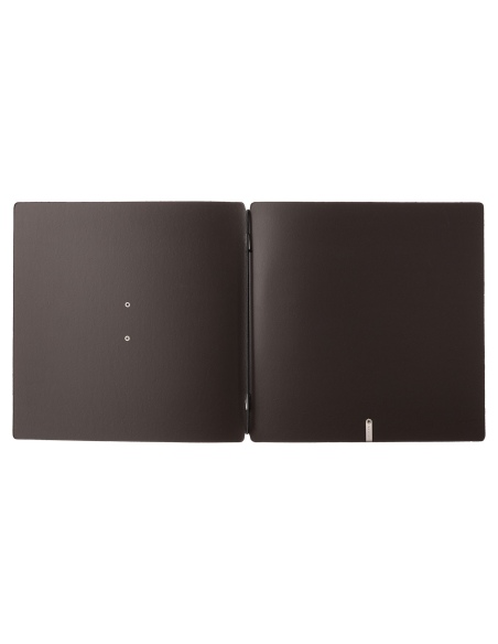 Porta Menu QUADRATO (23x23,1 cm) etichetta METAL "menu" solo elastico nero CHEF MARRONE