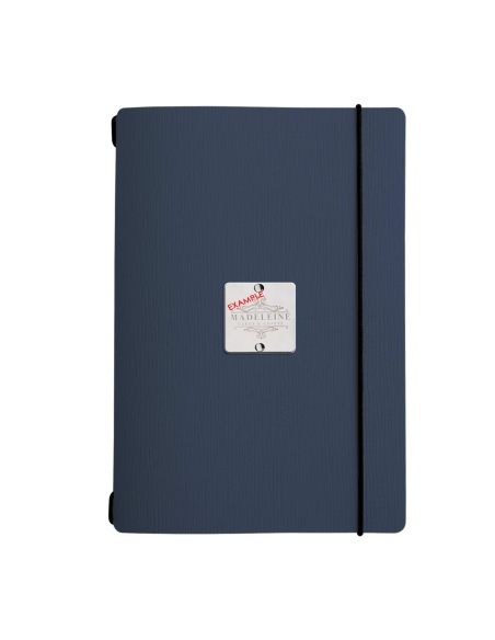 MINIMENU L-A5 porta menu CHEF BLU etichetta METAL "personalizzata" (minimo 18 pezzi)