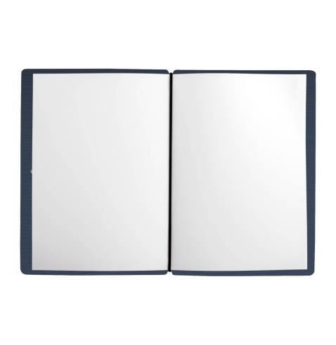 MINIMENU L-A5 porta menu CHEF BLU etichetta METAL "personalizzata" (minimo 18 pezzi)