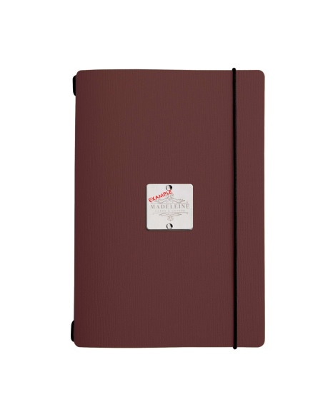 MINIMENU L-A5 porta menu CHEF BORDEAUX etichetta METAL "personalizzata" (minimo 18 pezzi)