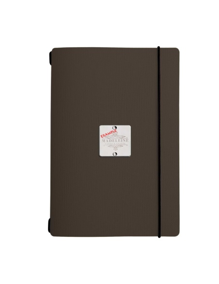 MINIMENU L-A5 porta menu CHEF MARRONE etichetta METAL "personalizzata" (minimo 18 pezzi)
