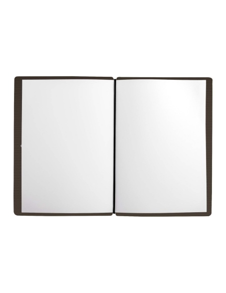 MINIMENU L-A5 porta menu CHEF MARRONE etichetta METAL "personalizzata" (minimo 18 pezzi)