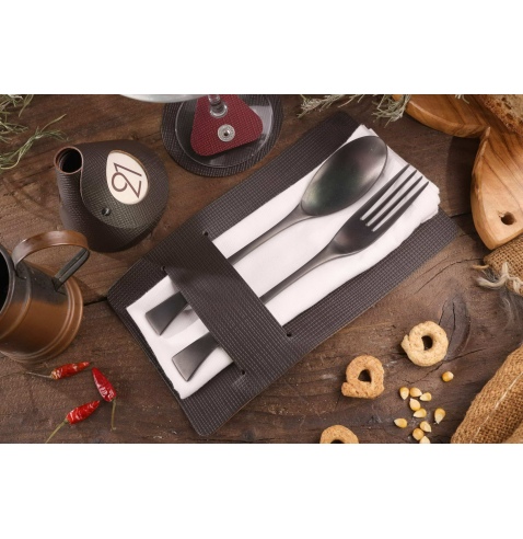 CUTLERY HOLDER porta posate CHEF MARRONE conf. 4 pz.