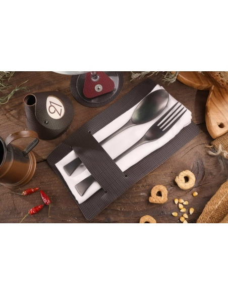 CUTLERY HOLDER porta posate CHEF MARRONE conf. 4 pz.