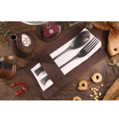 CUTLERY HOLDER porta posate SUGHERO MARRONE sp. 2.5 conf. 4 pz.