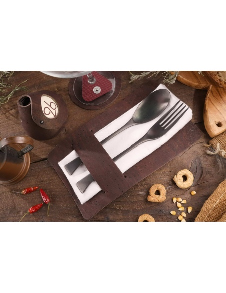CUTLERY HOLDER porta posate SUGHERO MARRONE sp. 2.5 conf. 4 pz.