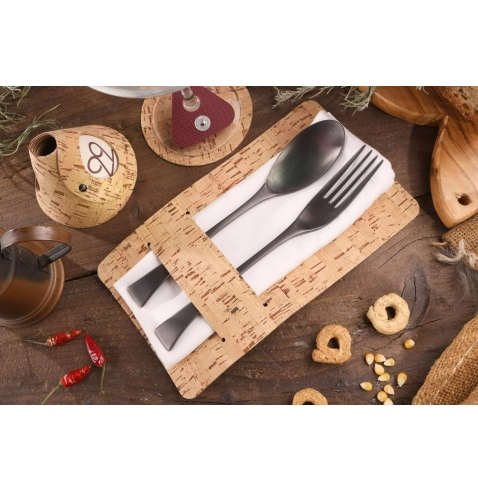 CUTLERY HOLDER porta posate SUGHERO NATURALE sp. 1.4 conf. 4 pz.