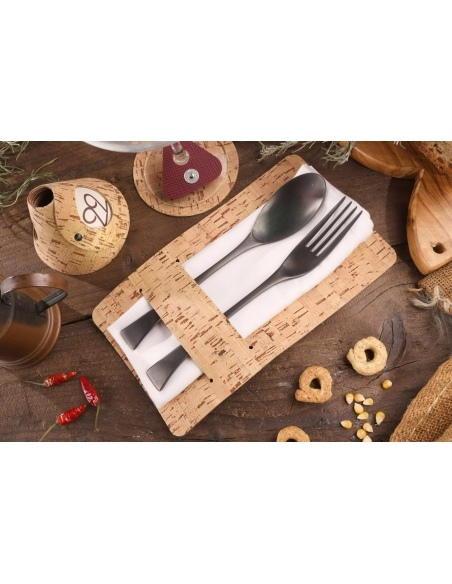 CUTLERY HOLDER porta posate SUGHERO NATURALE sp. 1.4 conf. 4 pz.