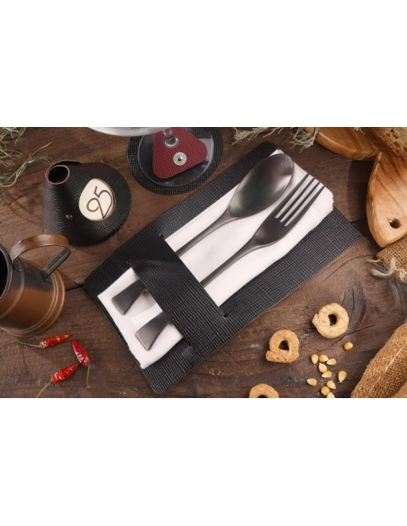 CUTLERY HOLDER porta posate CHEF NERO conf. 4 pz.