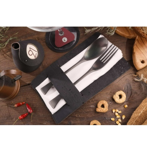 CUTLERY HOLDER porta posate SUGHERO NERO sp. 2.5 conf. 4 pz.