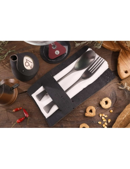 CUTLERY HOLDER porta posate SUGHERO NERO sp. 2.5 conf. 4 pz.