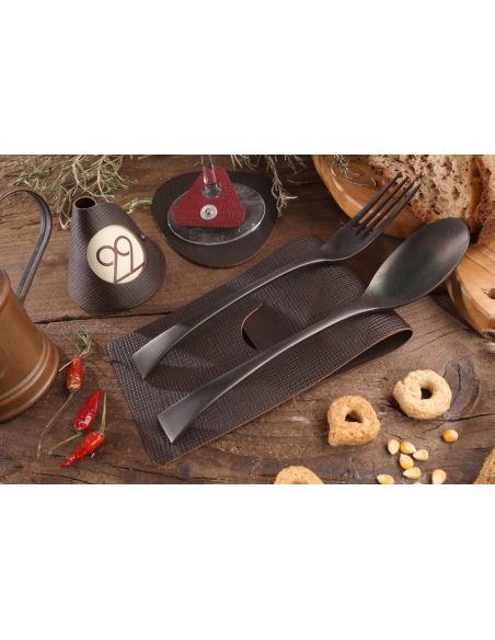 CUTLERY REST poggia posate CHEF MARRONE conf. 4 pz.