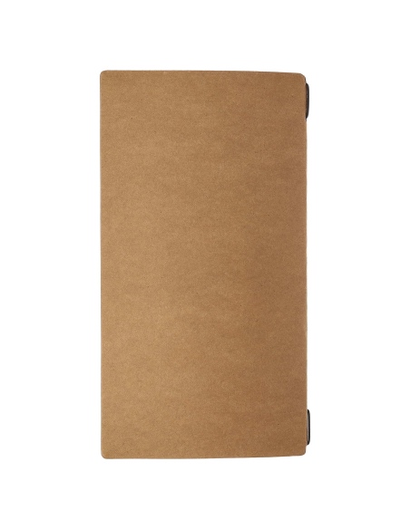 Porta Menu A4 SLIM (17,4x31,8 cm) etichetta PATCH "menu" 2 buste (4 facciate) elastico nero ECOMENU NATURALE sp. 0.6