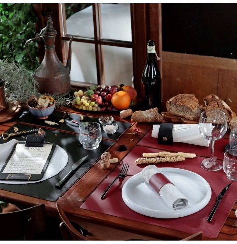 TOVAGLIETTE TAPPETINI D'ARREDO 48x15 cm pezzo singolo CHEF BORDEAUX