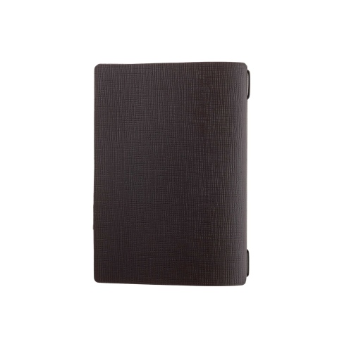 Porta Menu A5 (16,5x23,1 cm) etichetta PATCH "personalizzata" (minimo 18 pezzi) solo elastico nero CHEF MARRONE