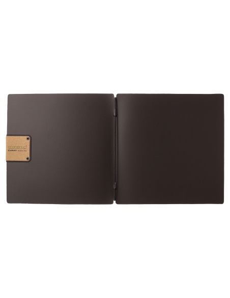 Porta Menu QUADRATO (23x23,1 cm) etichetta PATCH "menu" solo elastico nero CHEF MARRONE