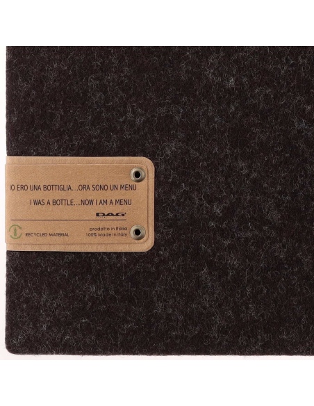 Porta Menu A4 (23,2x31,8 cm) etichetta PATCH "menu" 2 buste (4 facciate) elastico nero GO-GREEN MARRONE