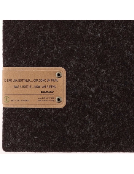 Porta Menu A4 (23,2x31,8 cm) etichetta PATCH "personalizzata" (minimo 18 pezzi) solo elastico nero GO-GREEN MARRONE