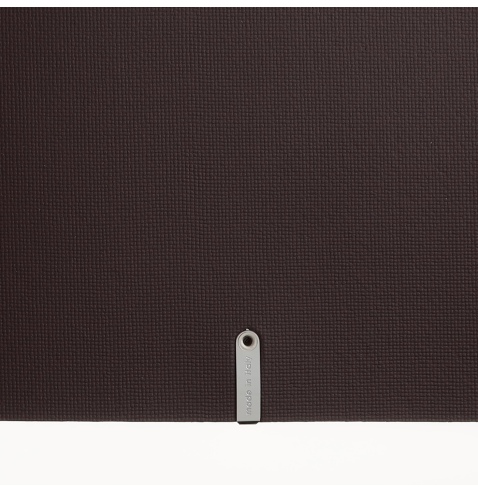 Porta Menu A4 SLIM (17,4x31,8 cm) etichetta METAL "menu" 2 buste (4 facciate) elastico rosso JUTA MARRONE