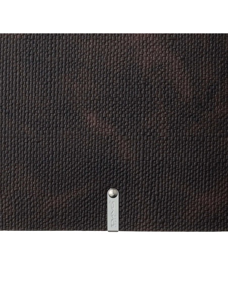 Porta Menu A4 SLIM (17,4x31,8 cm) etichetta METAL "menu" 2 buste (4 facciate) elastico rosso JUTA MARRONE