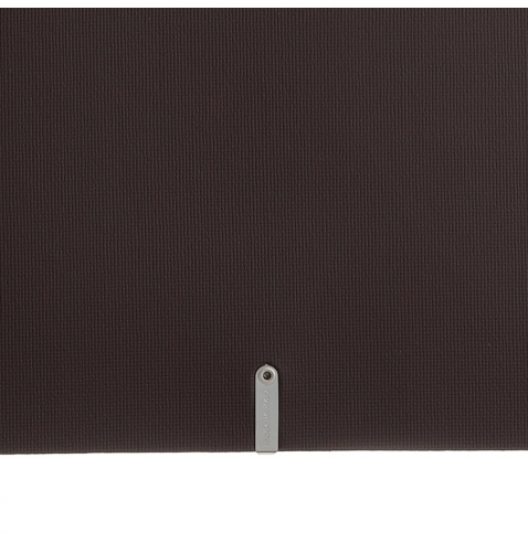 Porta Menu A4 (23,2x31,8 cm) etichetta METAL "personalizzata" (minimo 18 pezzi) 2 buste (4 facciate) elastico rosso JUTA MARRONE