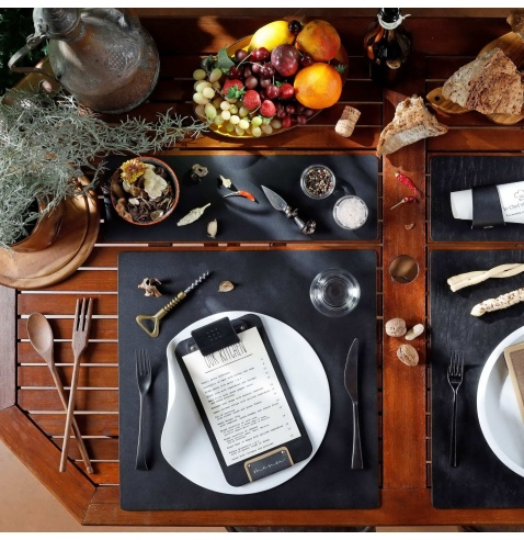 TOVAGLIETTE TAPPETINI D'ARREDO 48x15 cm pezzo singolo BULL NERO sp. 3,0