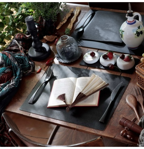 TOVAGLIETTE TAPPETINI D'ARREDO 30x40 cm pezzo singolo CHEF NERO