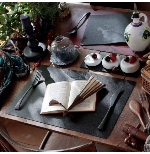 TOVAGLIETTE TAPPETINI D'ARREDO 30x45 cm pezzo singolo CHEF NERO