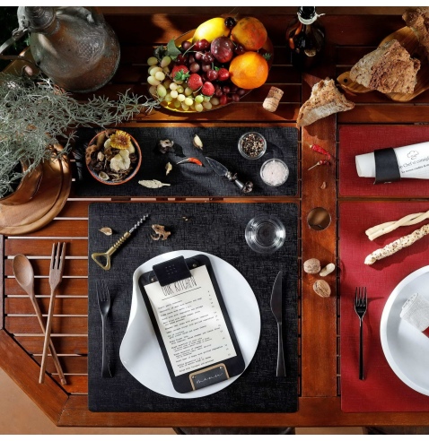 TOVAGLIETTE TAPPETINI D'ARREDO 48x15 cm pezzo singolo CHEF NERO