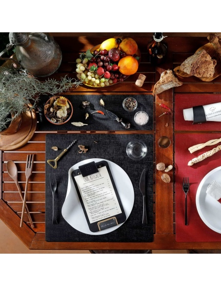 TOVAGLIETTE TAPPETINI D'ARREDO 48x15 cm pezzo singolo CHEF NERO