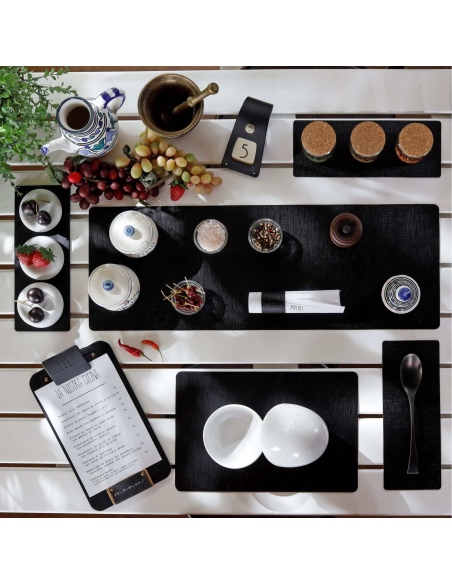 TOVAGLIETTE TAPPETINI D'ARREDO 62x22 cm pezzo singolo CHEF NERO