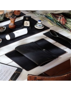 PLACEMATS 32x21 cm single piece CORK BLACK 2