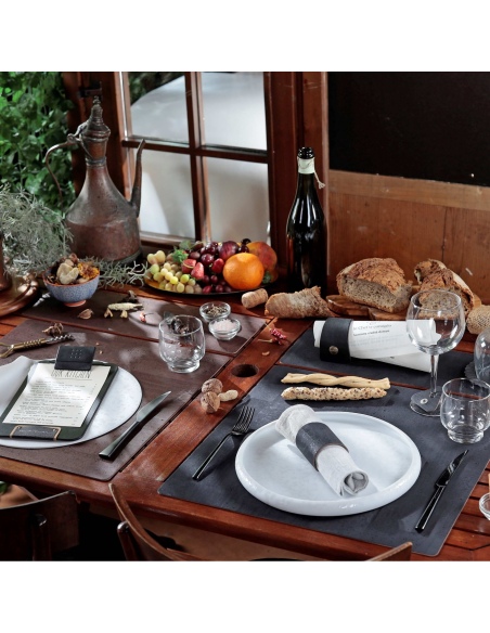 TOVAGLIETTE TAPPETINI D'ARREDO 48x15 cm pezzo singolo SUGHERO NERO sp. 2.5